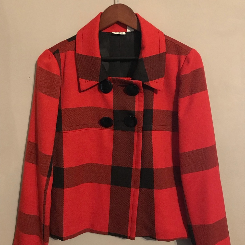Red & Black Plaid Jacket